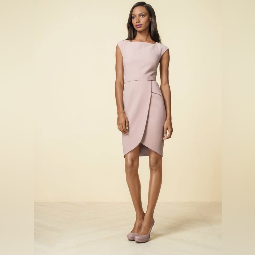 The Limited Scandal Collection Pink Sheath Tulip Dress Crew Neck Sleeveless